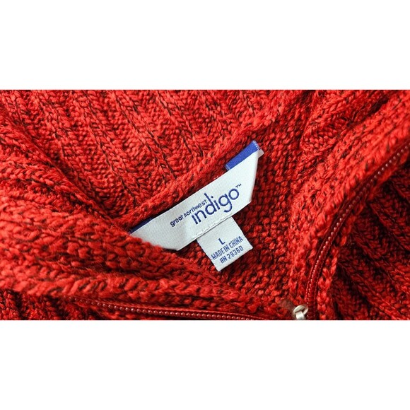 NWT Indigo Red Mock Neck Long Sleeves Pullover Women's Sweater Size L - Picture 10 of 10